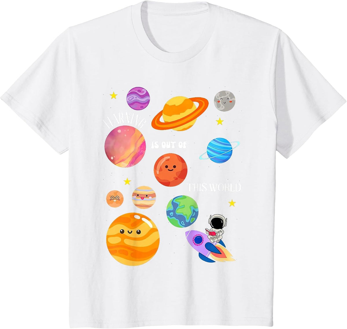 Learning is Out of This World Outer Space Science Teacher T-Shirt - White