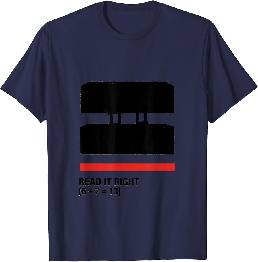 READ IT RIGHT Funny Math Teacher Meme 67 Elementary Joke T-Shirt - Navy Blue