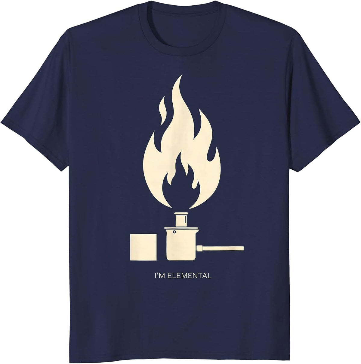 Men's I'm Elemental Silhouette Chemistry Physics Geek Humor T-Shirt - Navy Blue