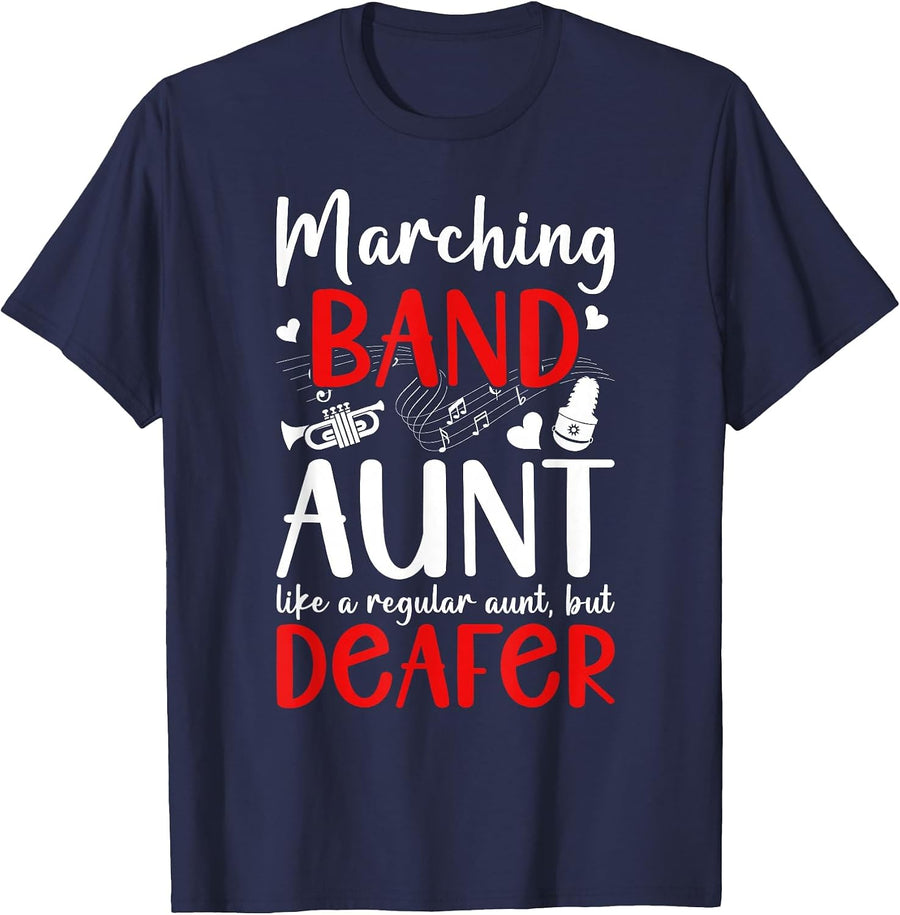 Marching Band Aunt Definition Marching Band Auntie T-Shirt - Navy Blue