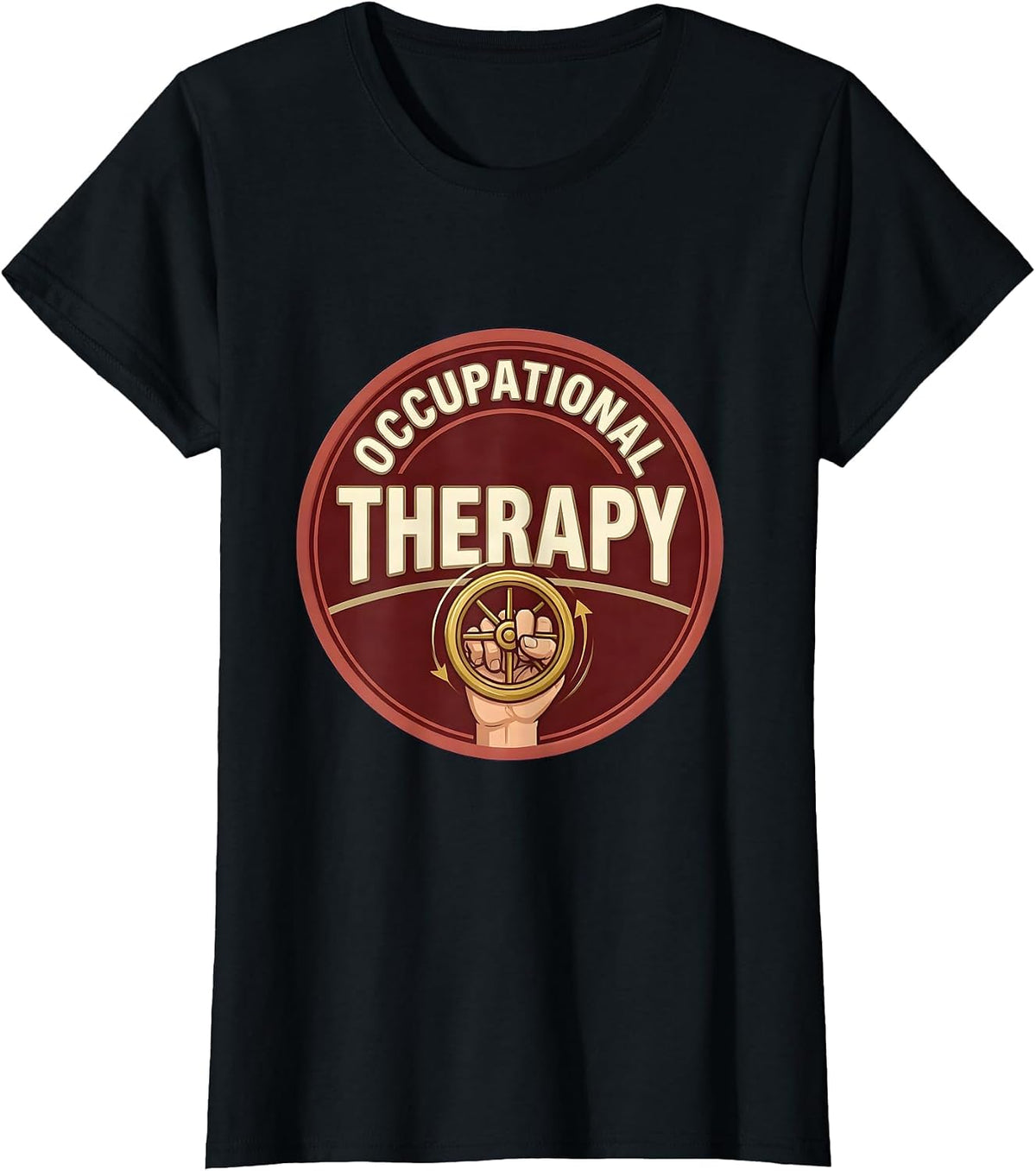 Women's Occupational Therapy Emblem Funny Occupational Therapist T-Shirt - Black