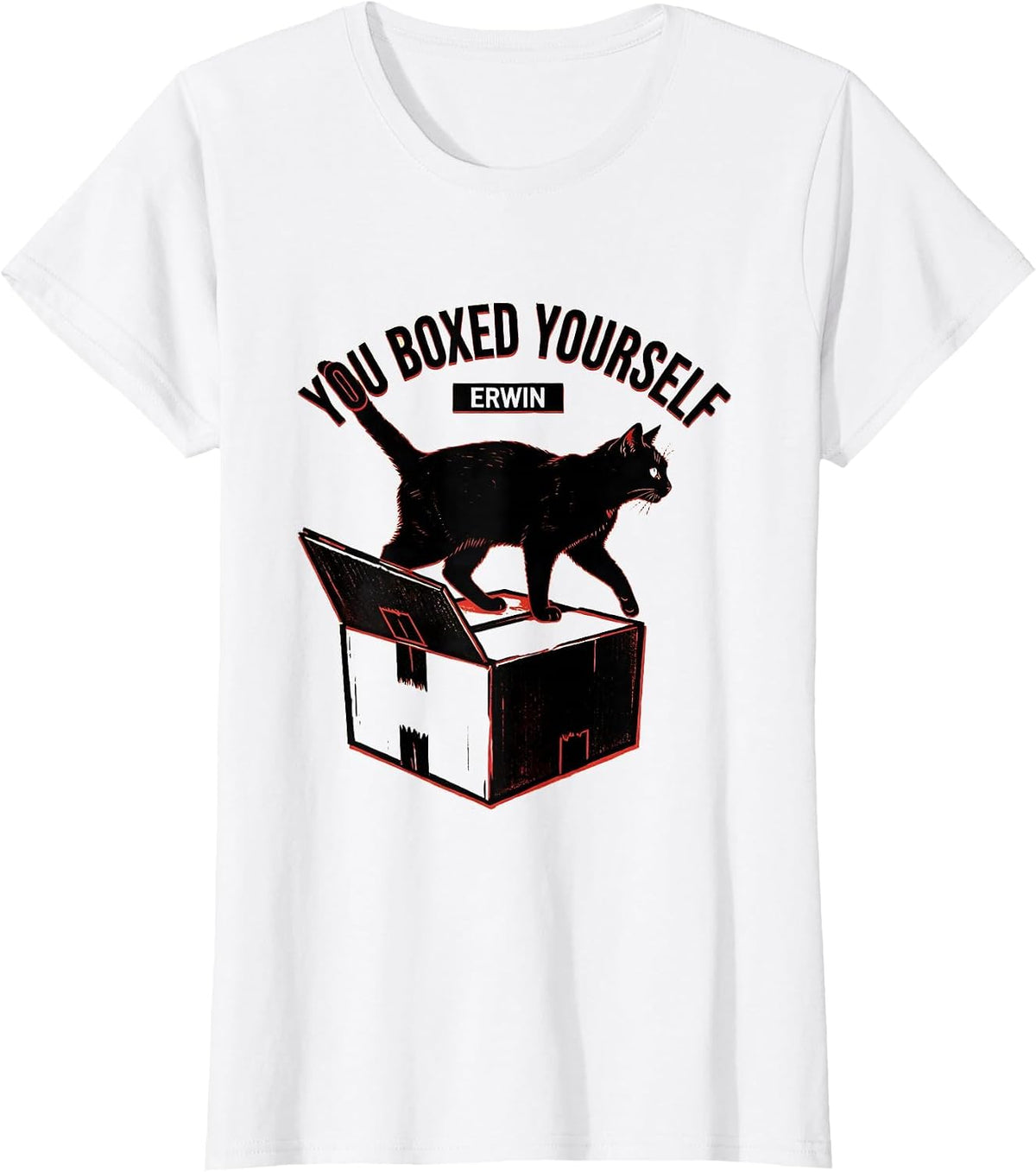 Women's You Boxed Yourself, Erwin Funny Science Teacher Quantum T-Shirt - White