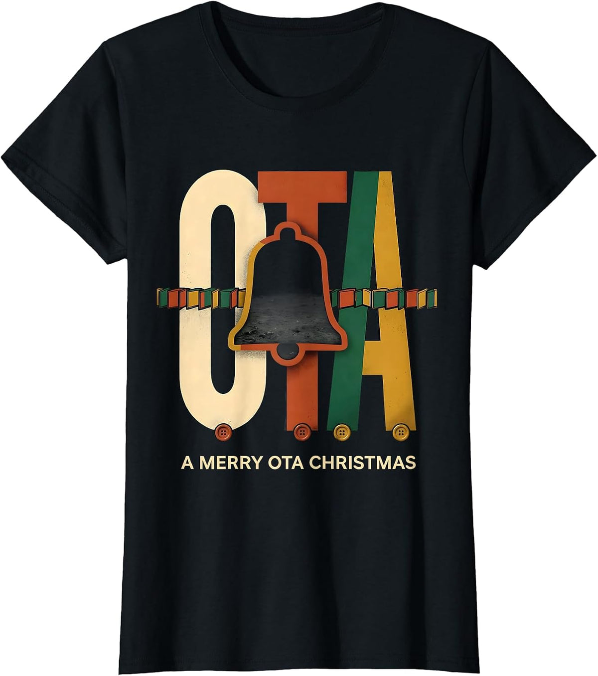 A Merry OTA Christmas Funny Occupational Therapy OT Squad T-Shirt - Black
