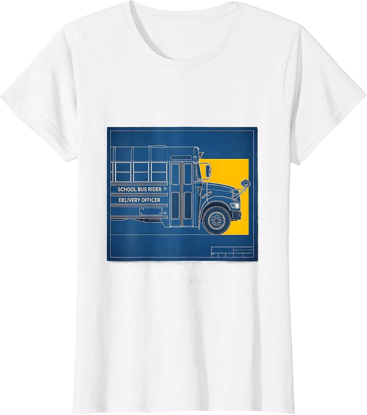 Women's School Bus Rider Delivery Officer Funny School Bus Driver T-Shirt - White