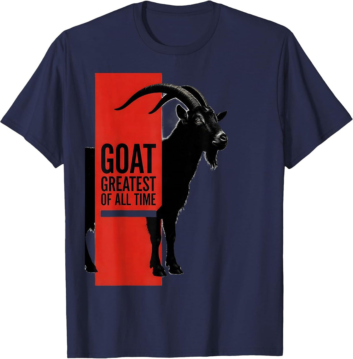 Men's GOAT Greatest Of All Time Funny Farm Animal Lover Gift T-Shirt - Navy Blue