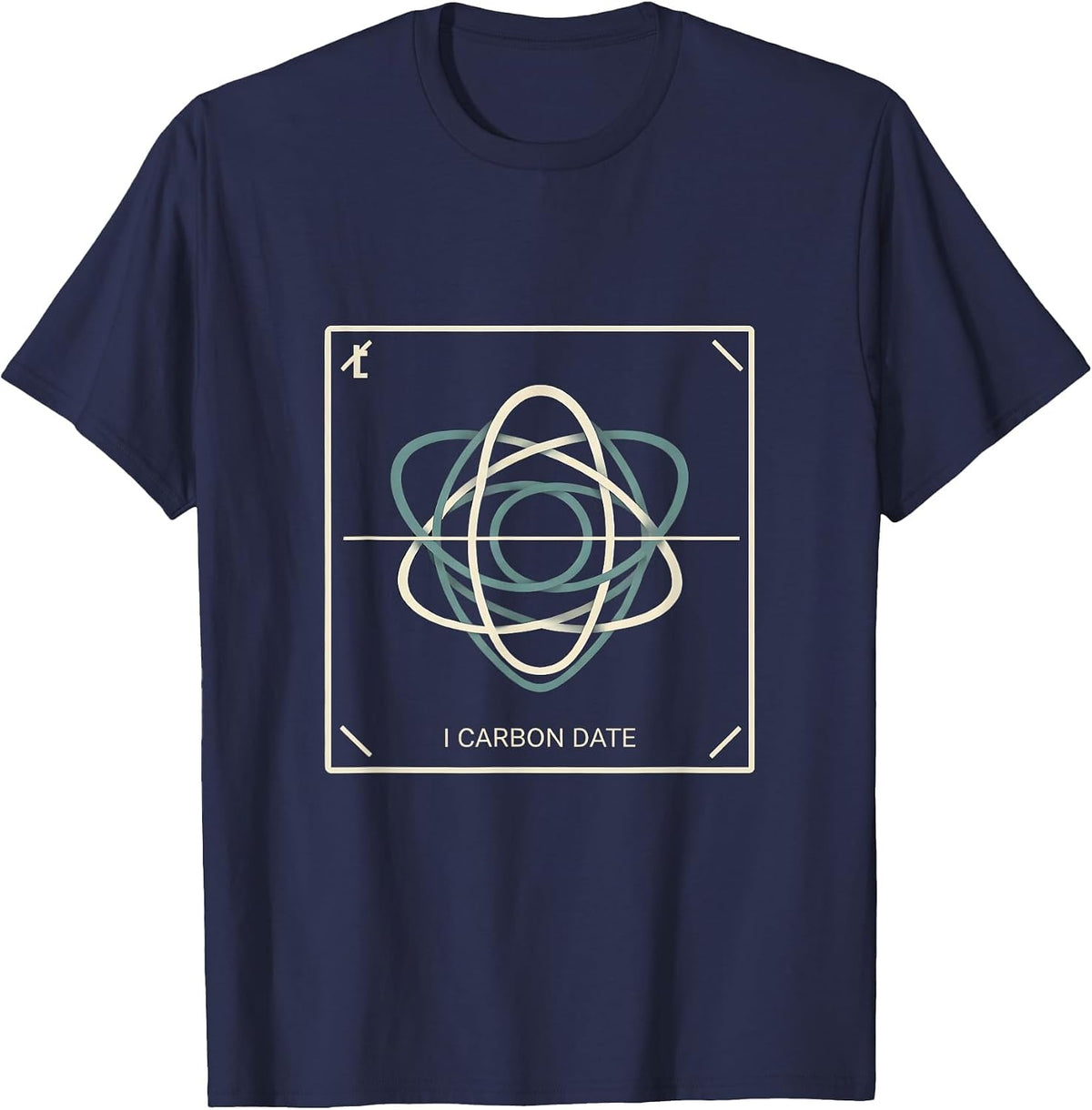 I Carbon Date Minimalist Chemistry Pun Humor Science Lover T-Shirt - Navy Blue