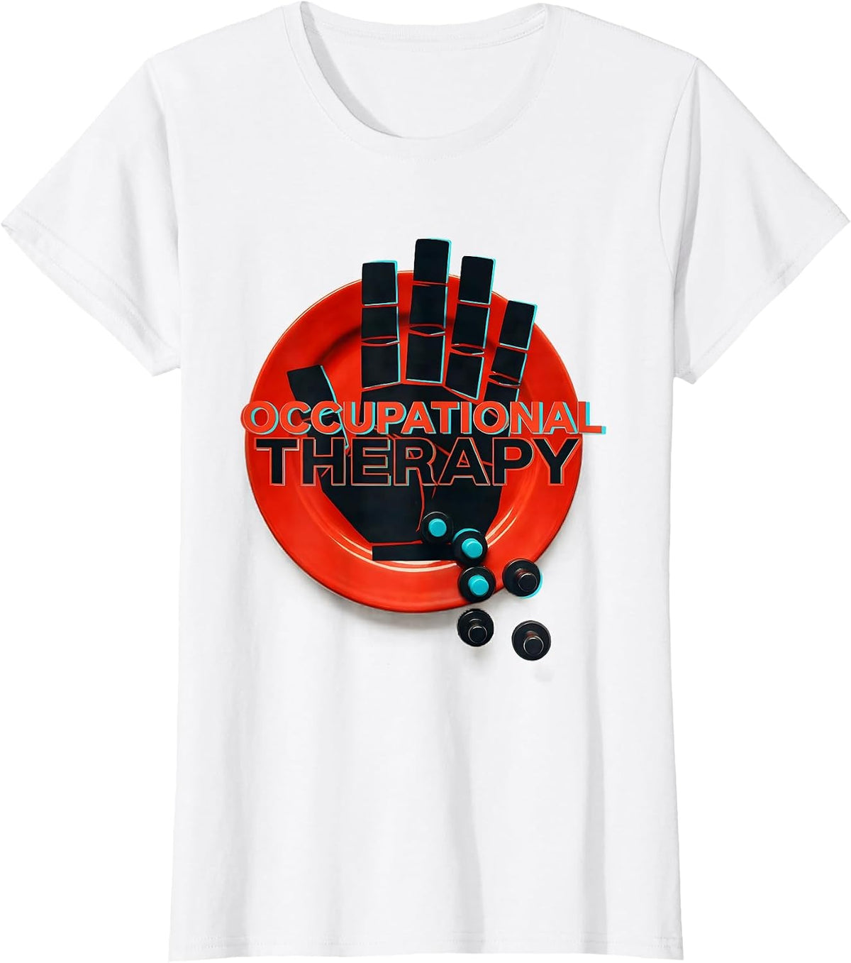 Women's Occupational Therapy New Wave Retro OT Therapist Gift T-Shirt - White