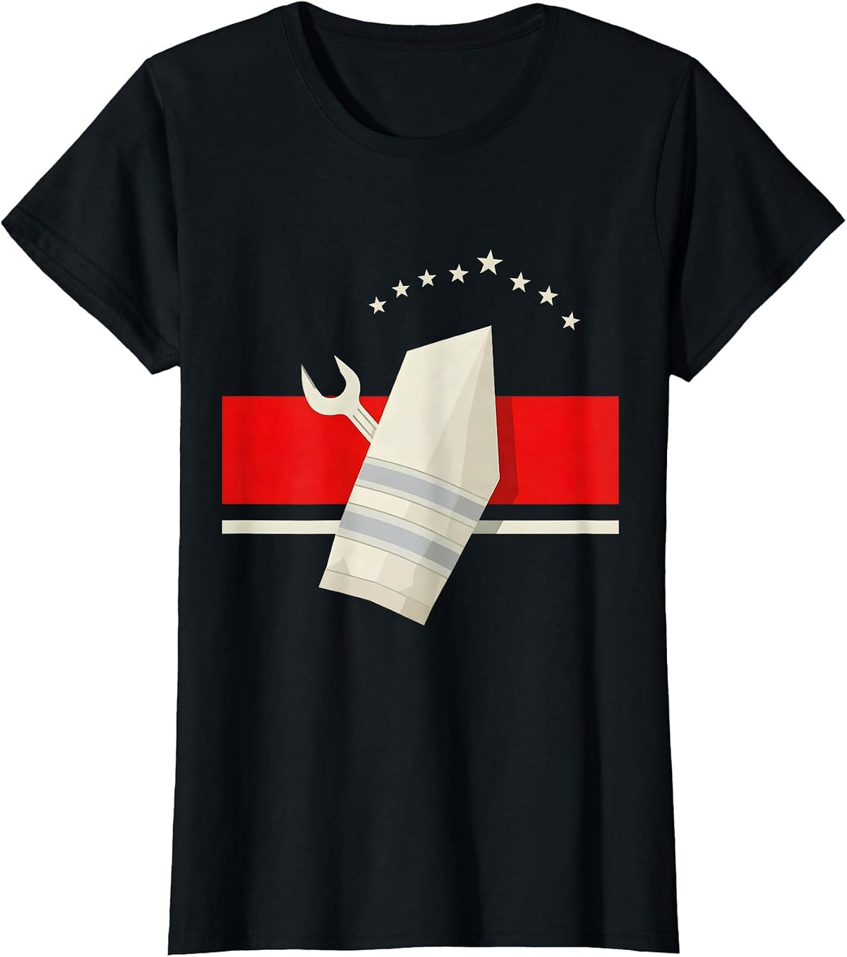 Women's Geometric Turnout Coat Firefighter Pride Tribute T-Shirt - Black