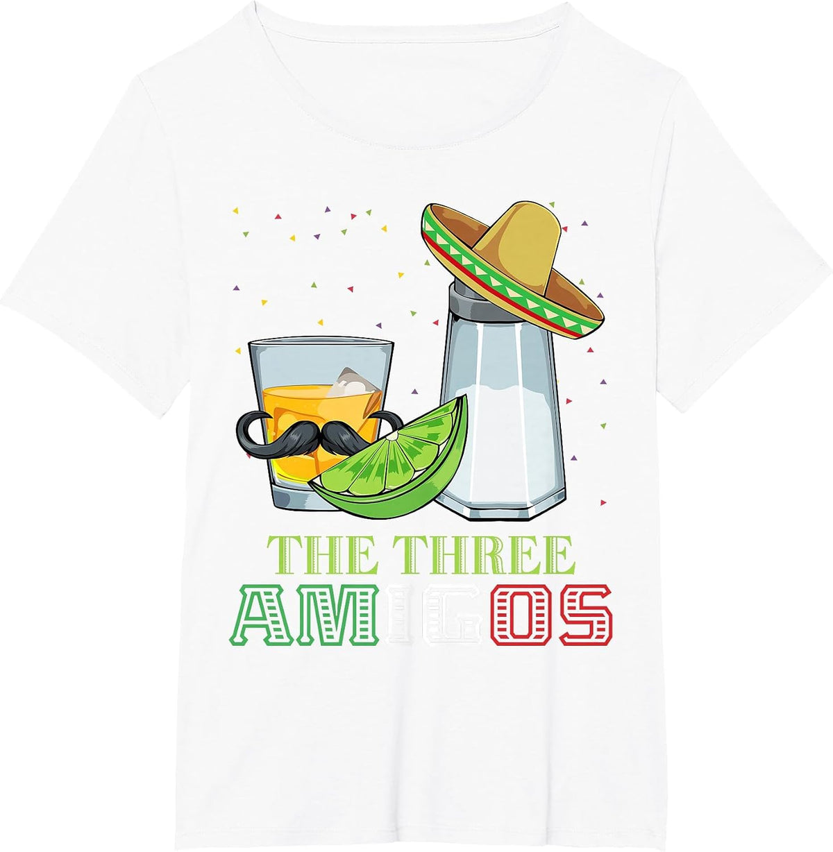 Three Amigos Cinco De Mayo Mexican Mexico Tequila Lime Salt T-Shirt - White