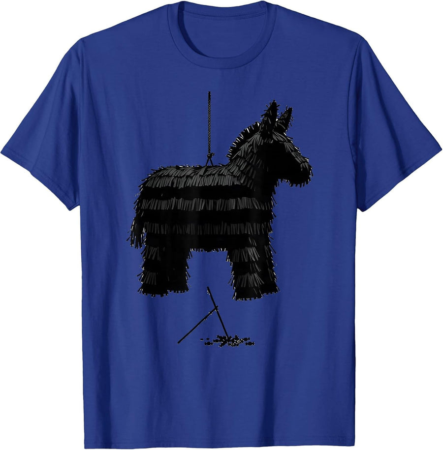 Donkey Piñata Silhouette Funny Cinco De Mayo Party Costume T-Shirt - Royal Blue