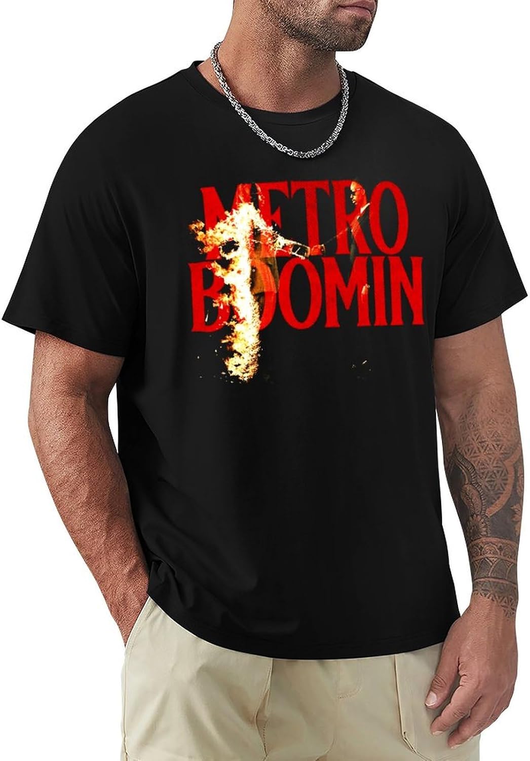 Mens Casual T-Shirts Short Sleeve Unisex Teens Cotton Shirts - Black-style-5