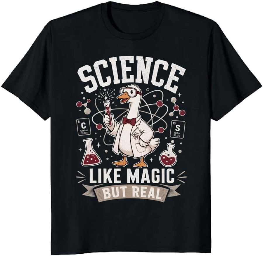 Science Teacher Energy T-Shirt Cute Goose Lab Graphic Tee - S3