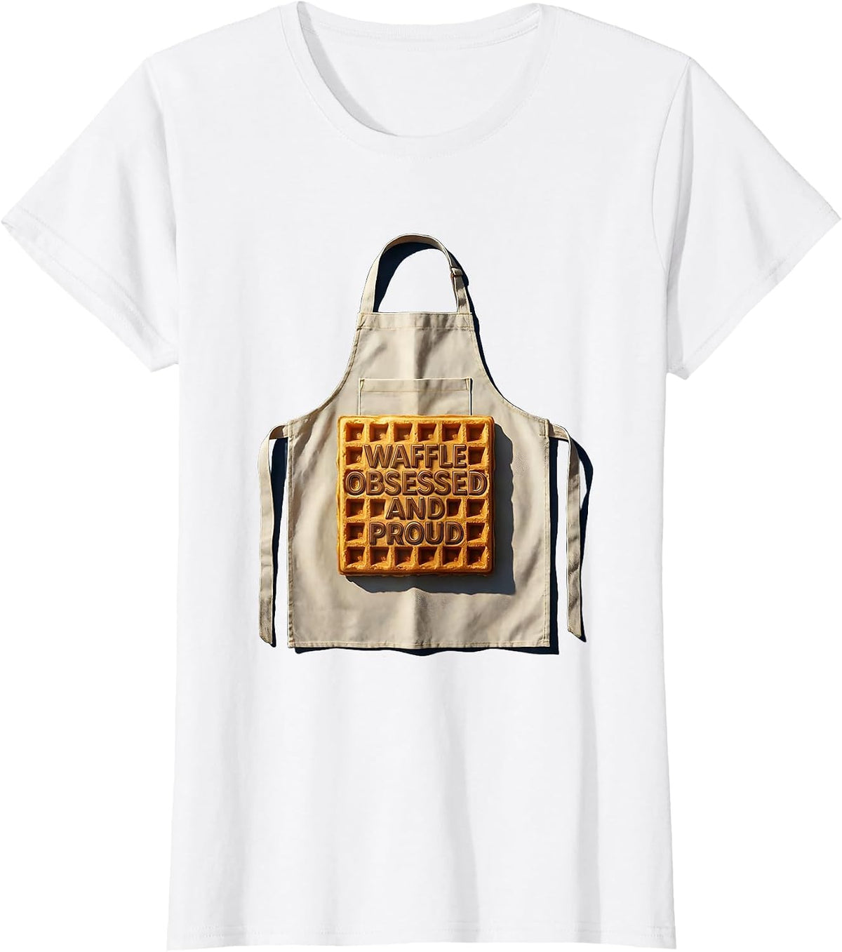Women's Waffle Obsessed And Proud Foodie Design T-Shirt - White