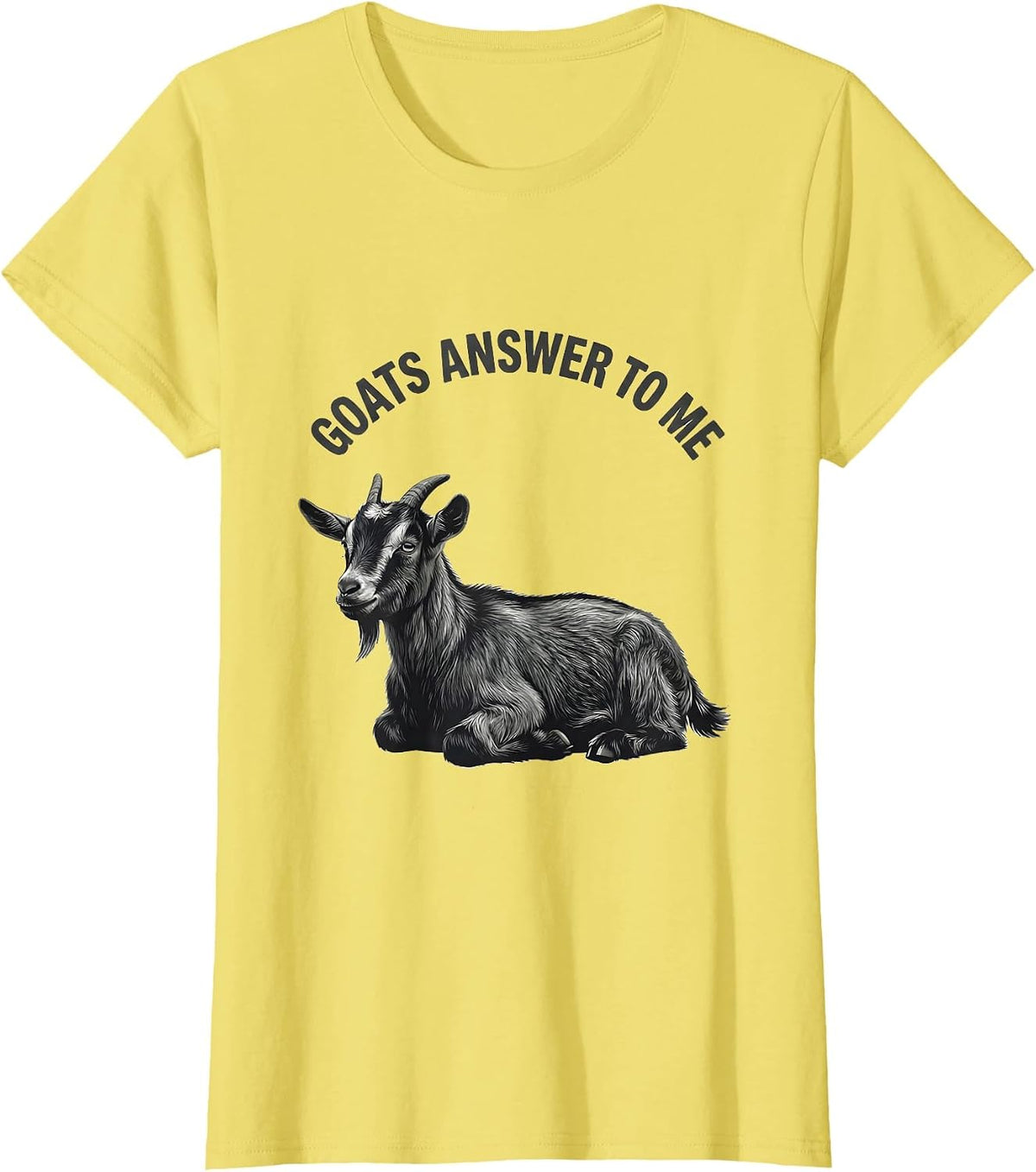 Goats Answer To Me Minimalist Goat Lover Gift T-Shirt - Lemon Yellow