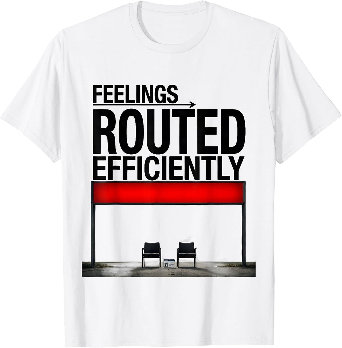Men's Feelings, Routed Efficiently Groovy Retro School Counselor T-Shirt - White
