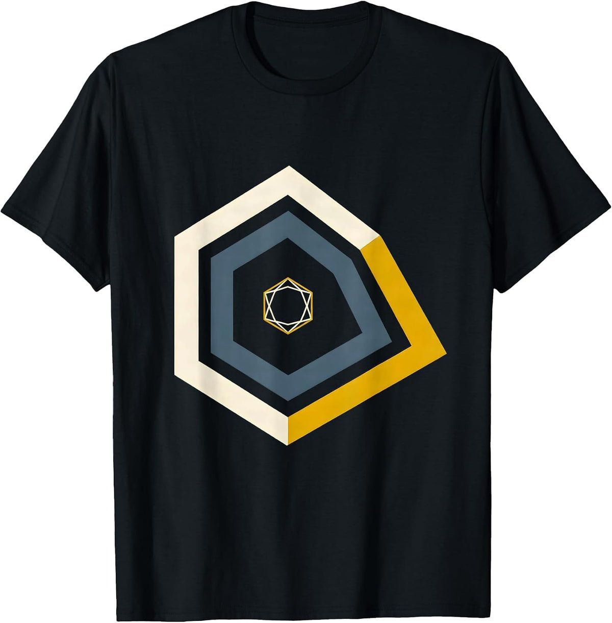 Men's Nested Gold Line 911 Dispatcher First Responder Tribute T-Shirt - Black