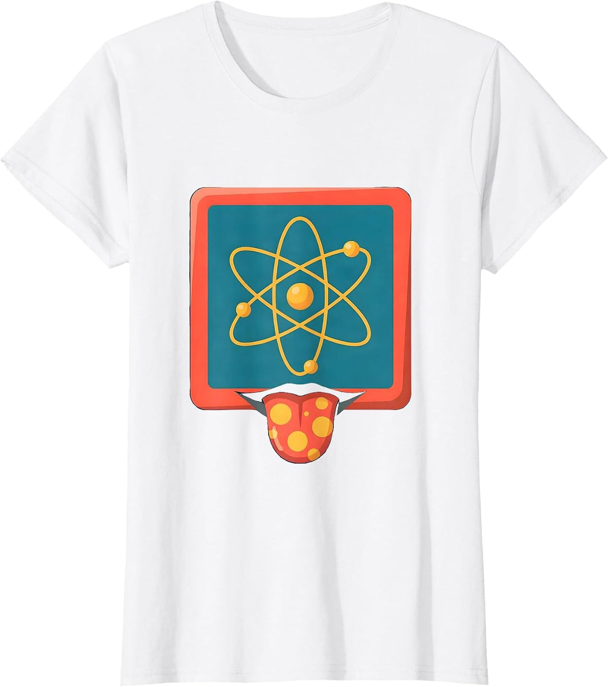Women's Periodic Table Element Lick Funny Chemistry Graphic T-Shirt - White