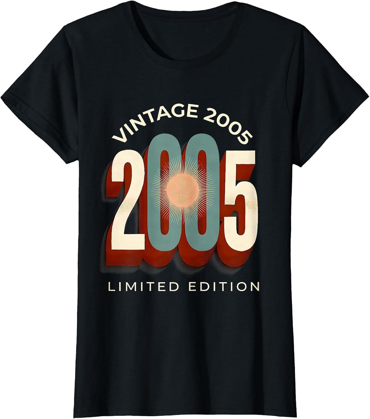 Women's Vintage 2005 Limited Edition 20th Birthday 20 Year Old Gifts T-Shirt - Black
