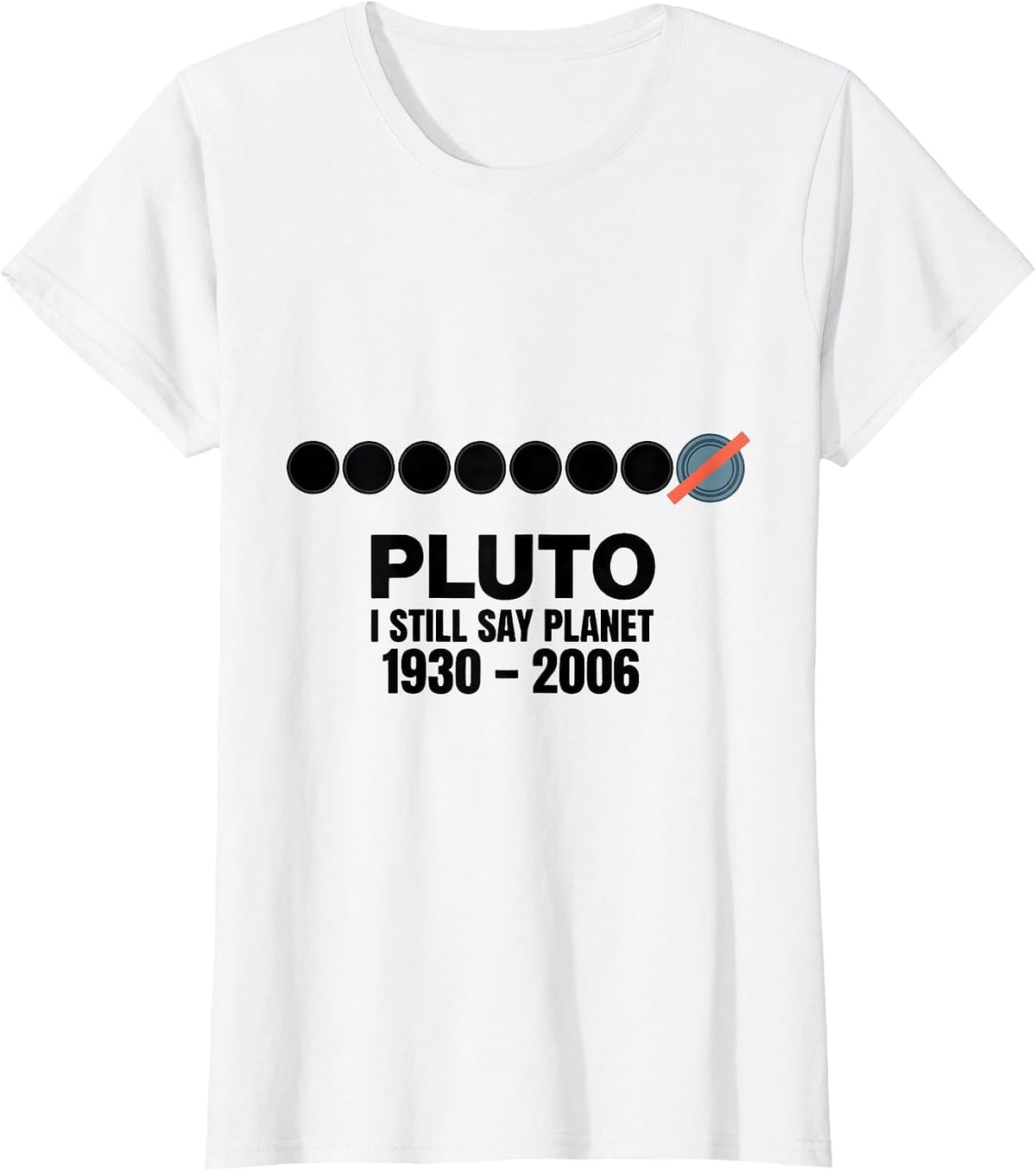 Pluto I Still Say Planet 1930-2006 Funny Space Science Humor T-Shirt - White