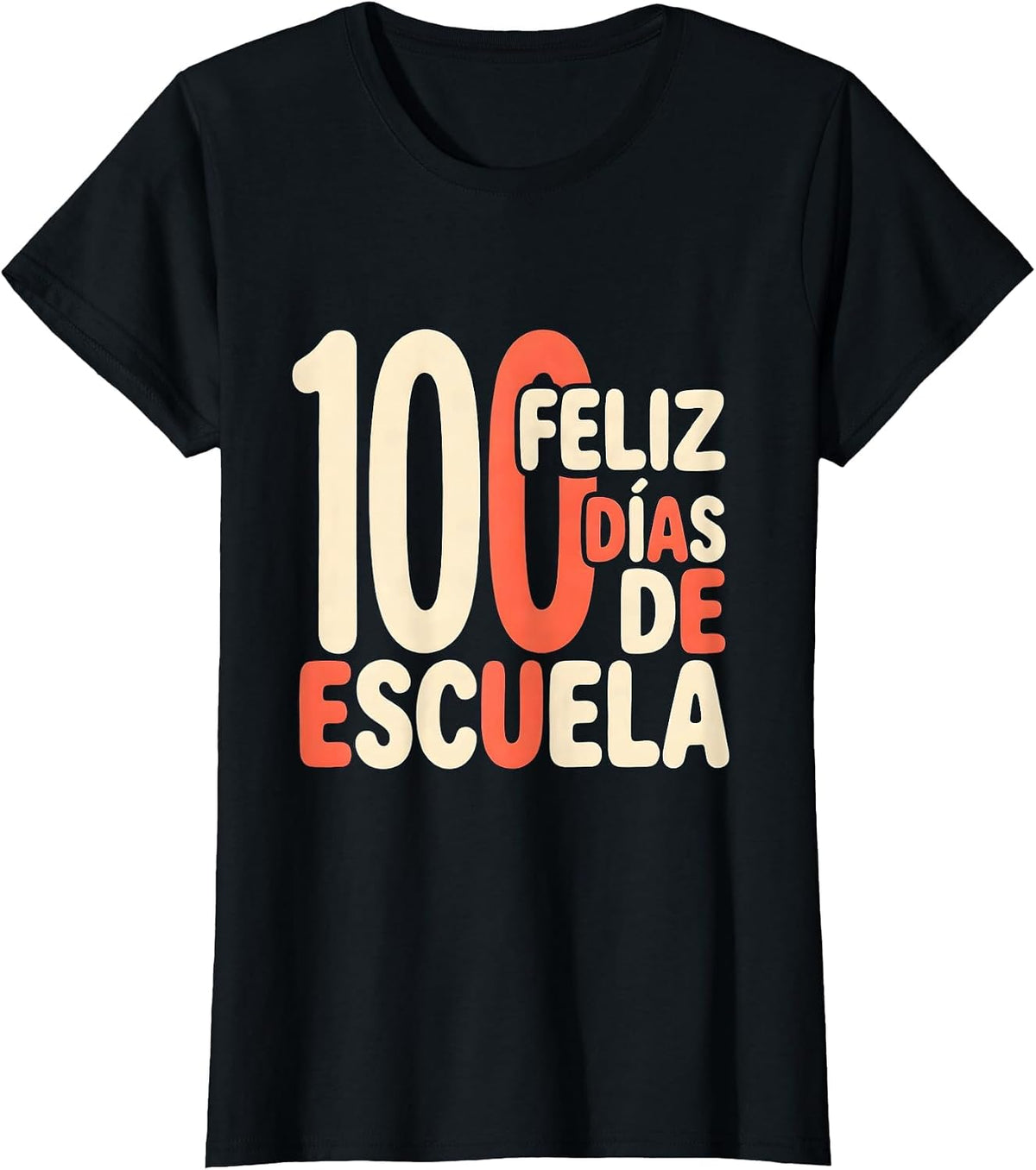 Feliz 100 días de escuela Spanish Teacher 100th Day School T-Shirt - Black