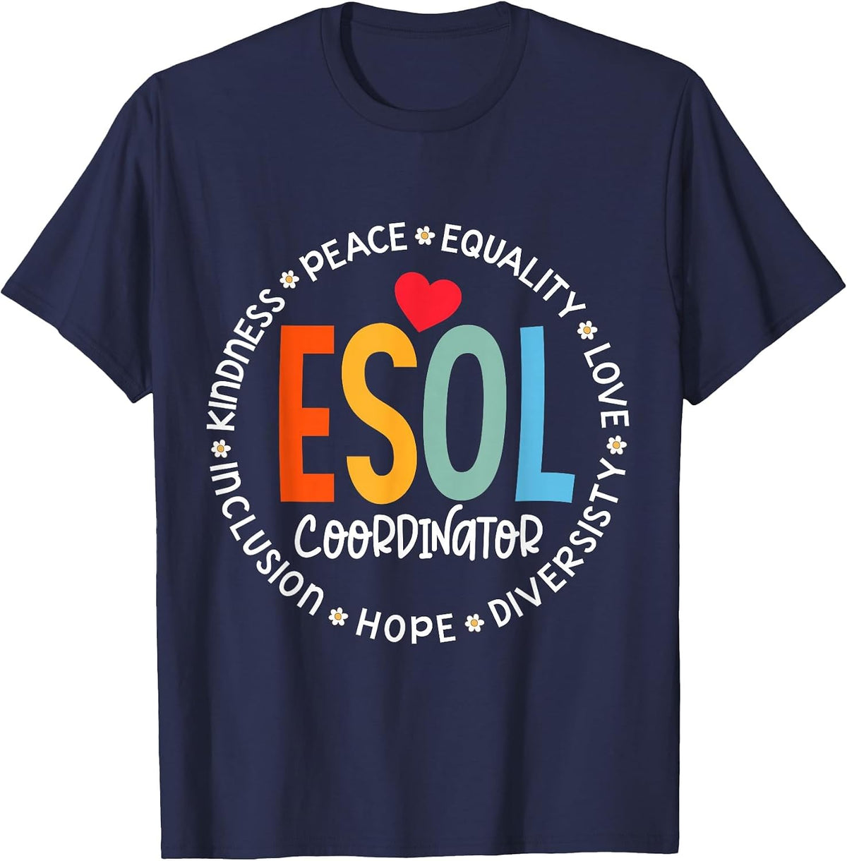 Back to School Crew Students - ESOL Coordinator Teacher T-Shirt - Navy Blue
