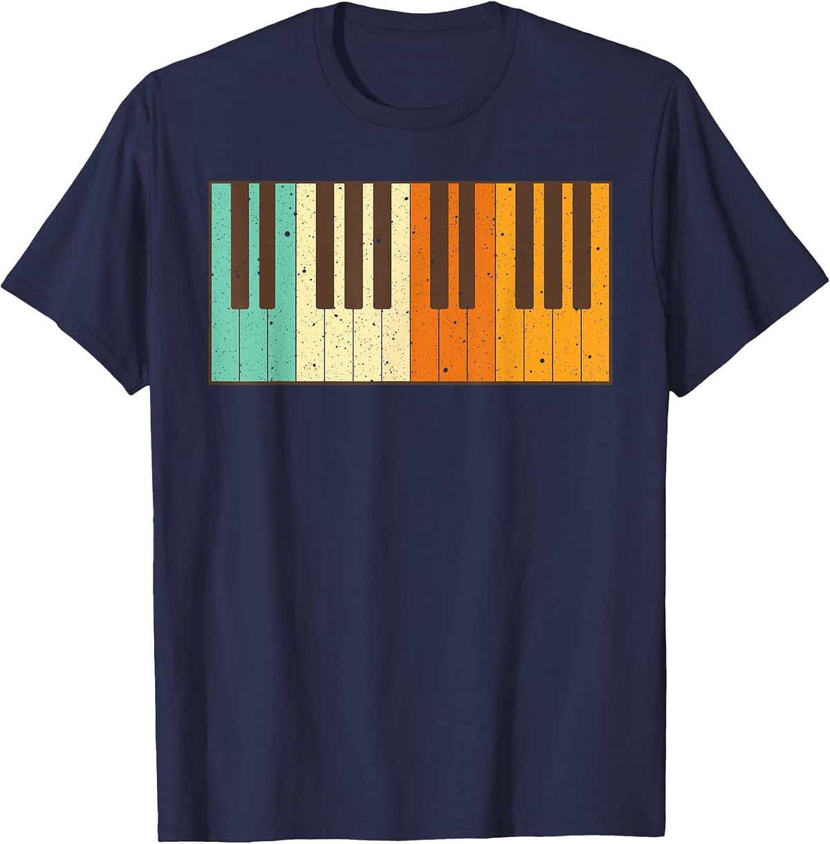 Retro Piano Design for Musician Piano Player Men Women Kids T-Shirt - Navy Blue