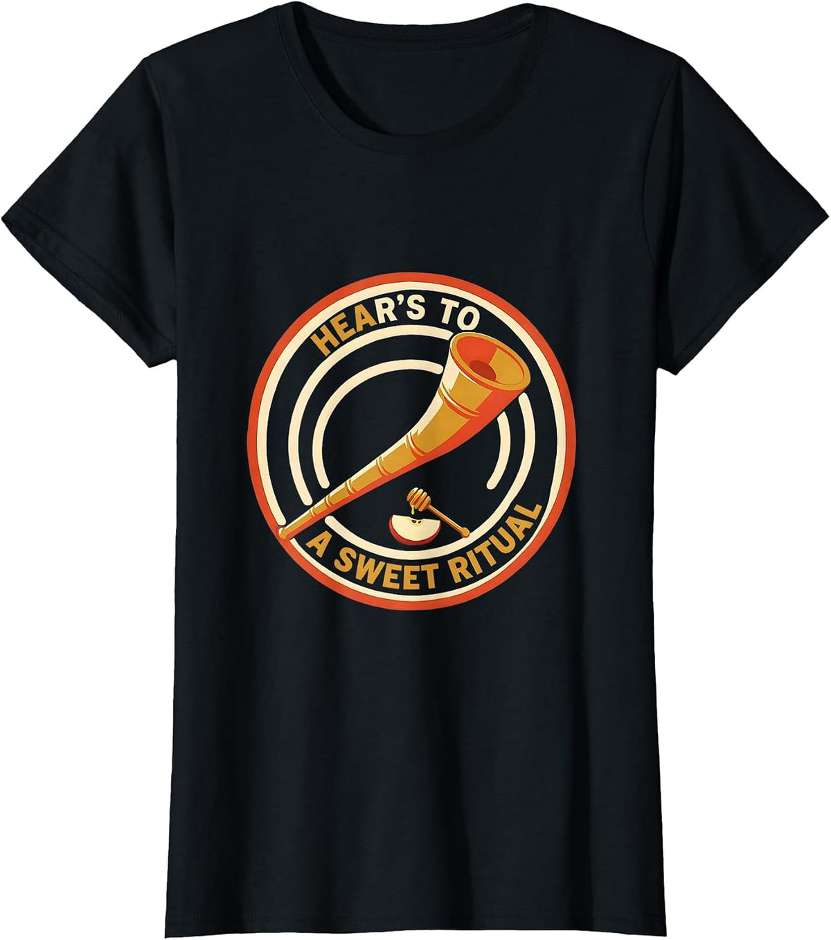 Hear's To A Sweet Ritual Funny Rosh Hashanah Jewish New Year T-Shirt - Black