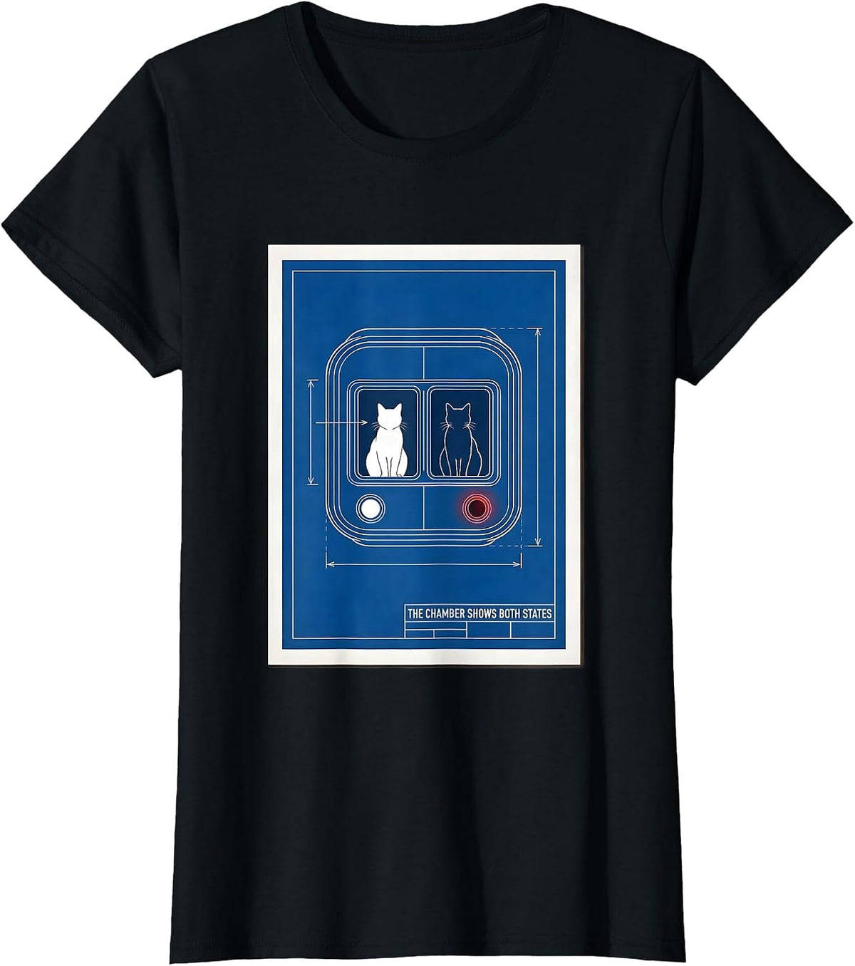The Chamber Shows Both States Physics Nerd Humor T-Shirt - Black