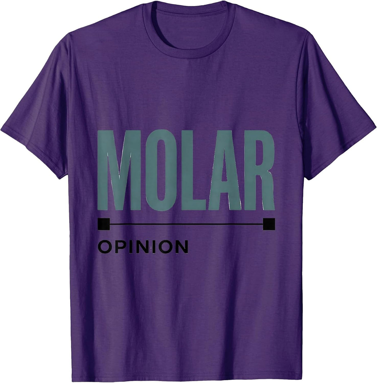 Men's Molar Opinion Minimalist Chemistry Pun Science Humor T-Shirt - Purple