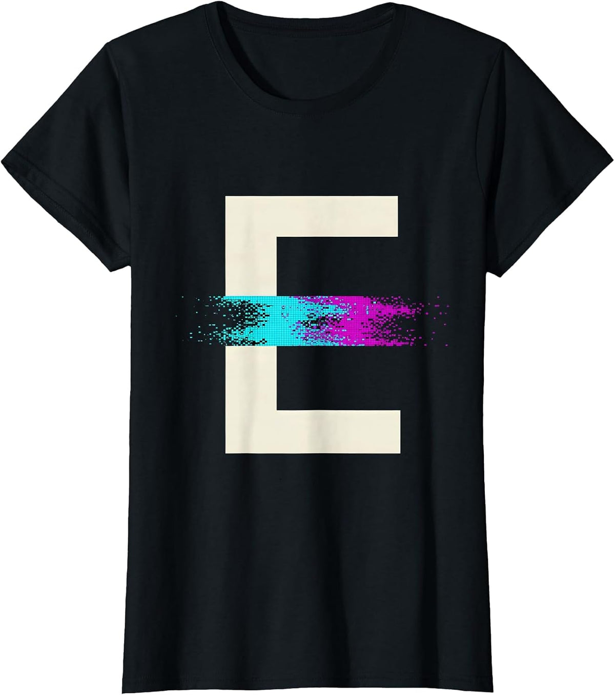 Glitch Letter Dyslexia Awareness Humor T-Shirt - Black