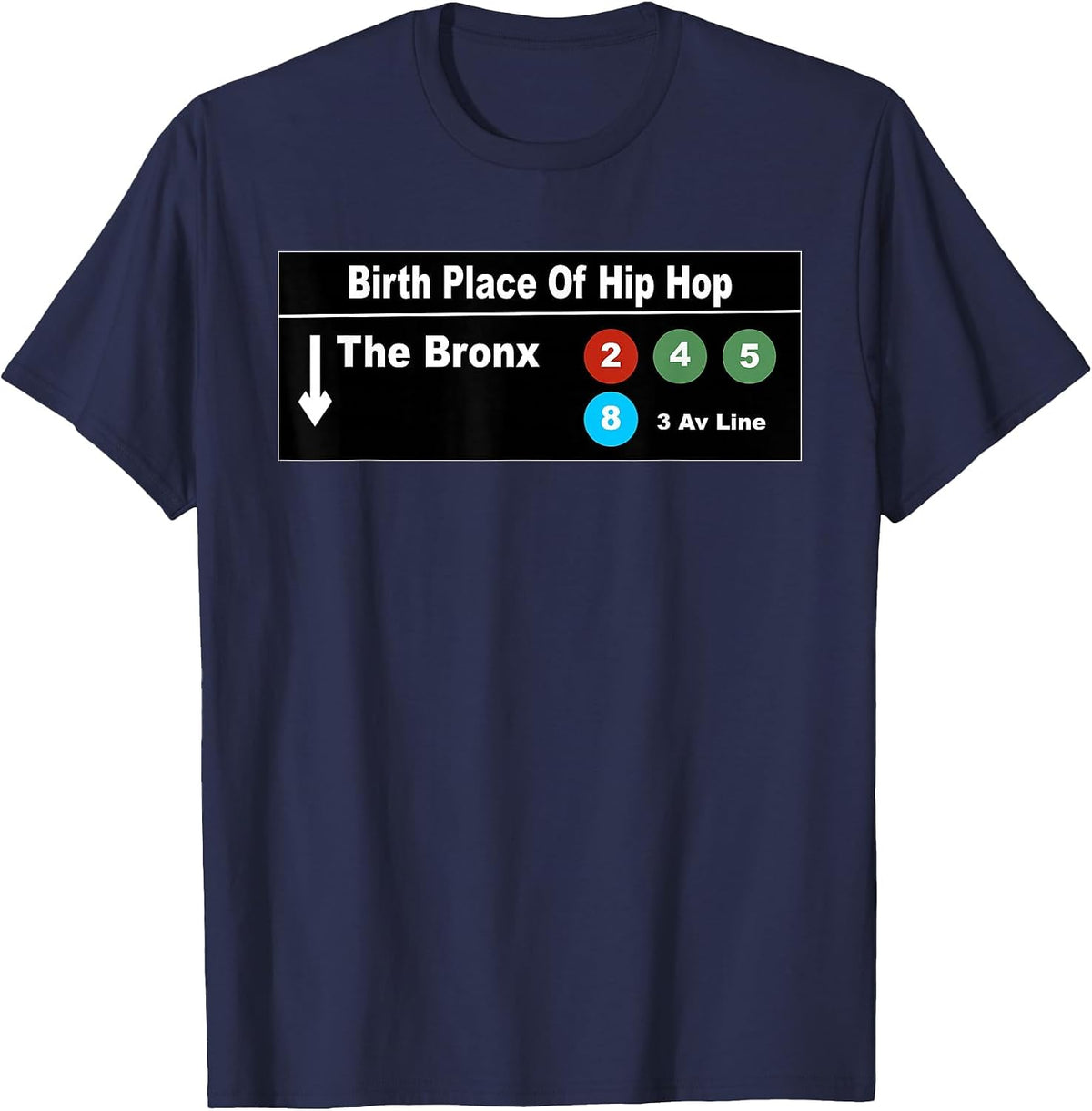 The Bronx Old School Hip Hop and Rap OG Tee T-Shirt - Navy Blue