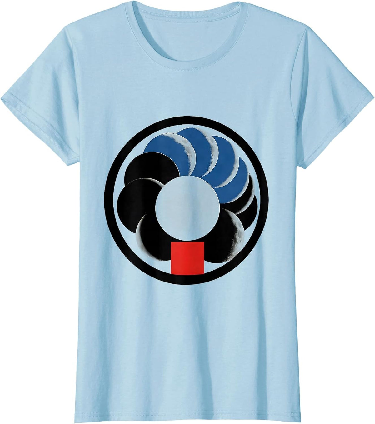 Women's Moon Phase Circle Lunar Disc Astronomy Gift T-Shirt - Baby Blue