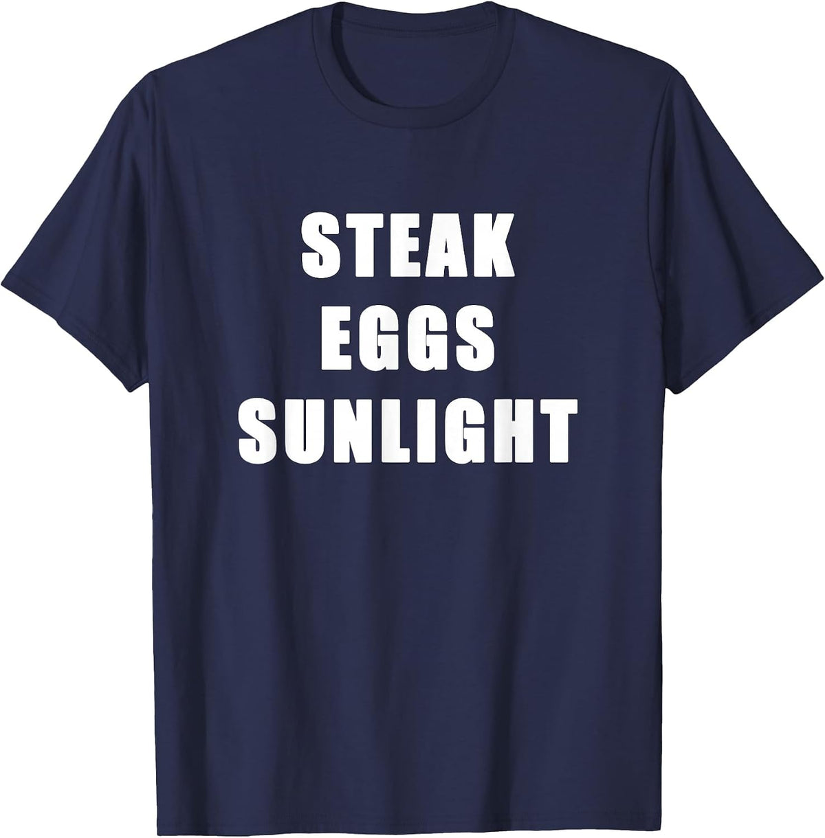 Steak Eggs Sunlight Healthy Lifestyle and Diet Ingredients T-Shirt - Navy Blue