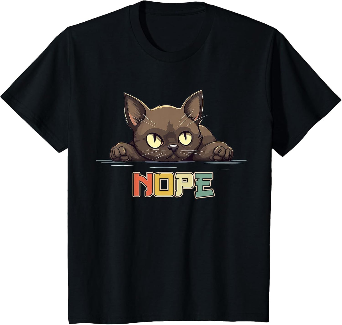 Lazy Burmese Cat Nope T-Shirt - Black