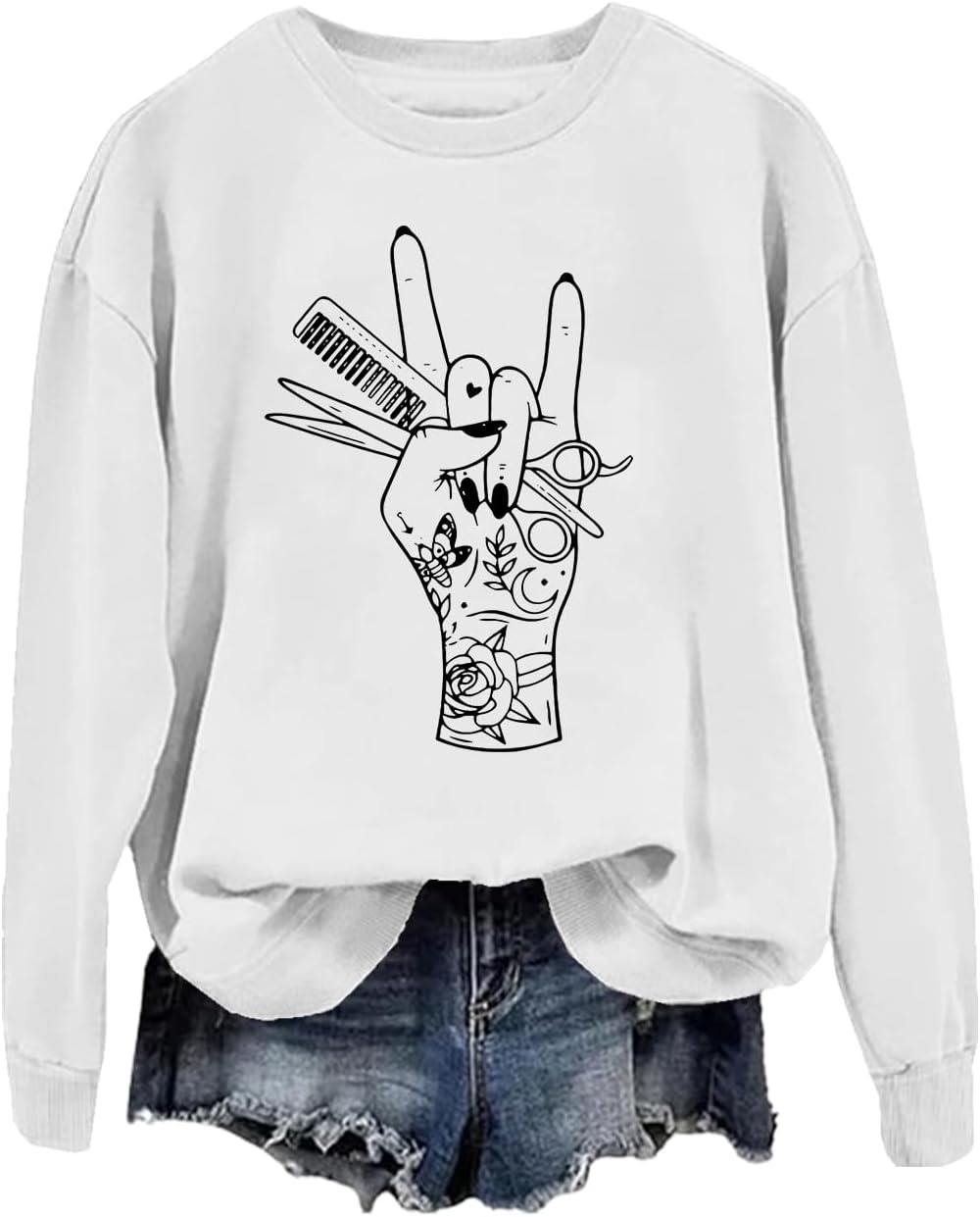 Hair Stylist Sweatshirt, Hairstylist Sweatshirt, Hair Stylist Shirt, Minimalist Hairstylist Sweatshirts Women Men - White