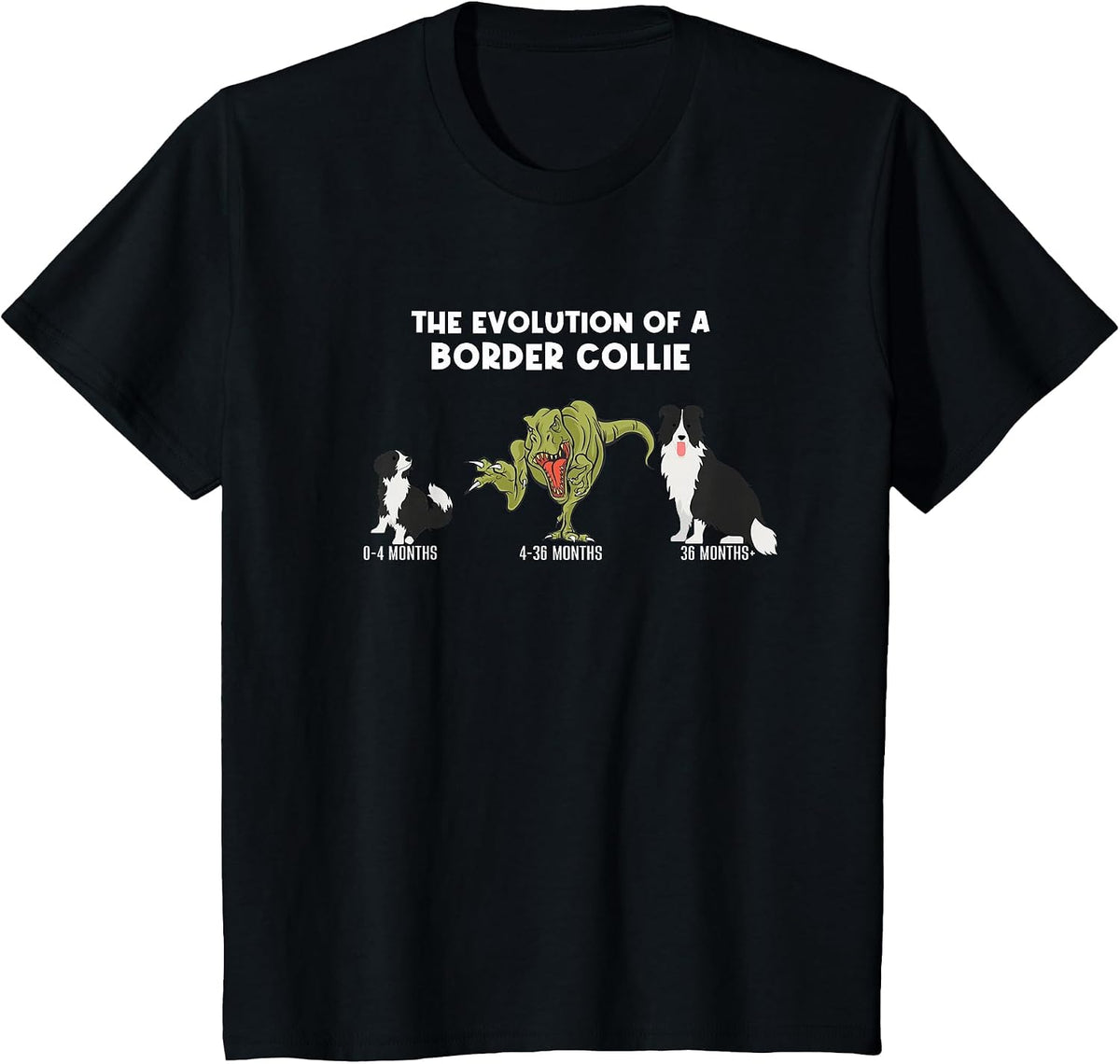 Border Collie Dog Mom The Evolution of A Border Collie T-Shirt - Black