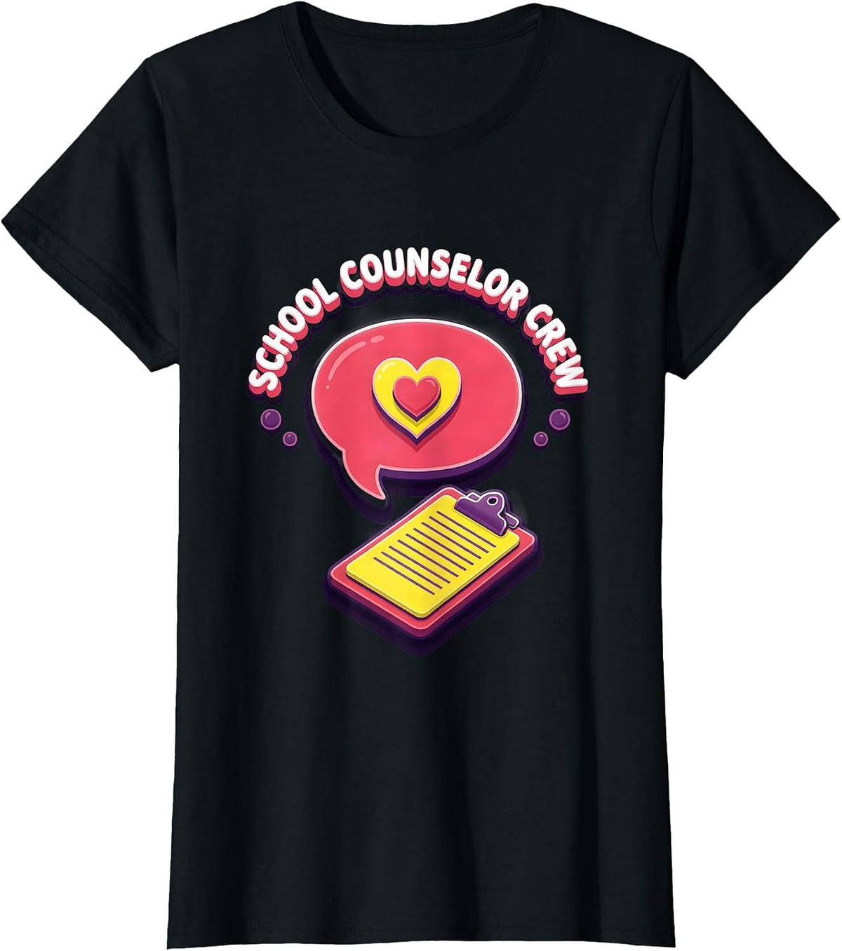 School Counselor Crew Retro PTA Parent Volunteer Crew T-Shirt - Black