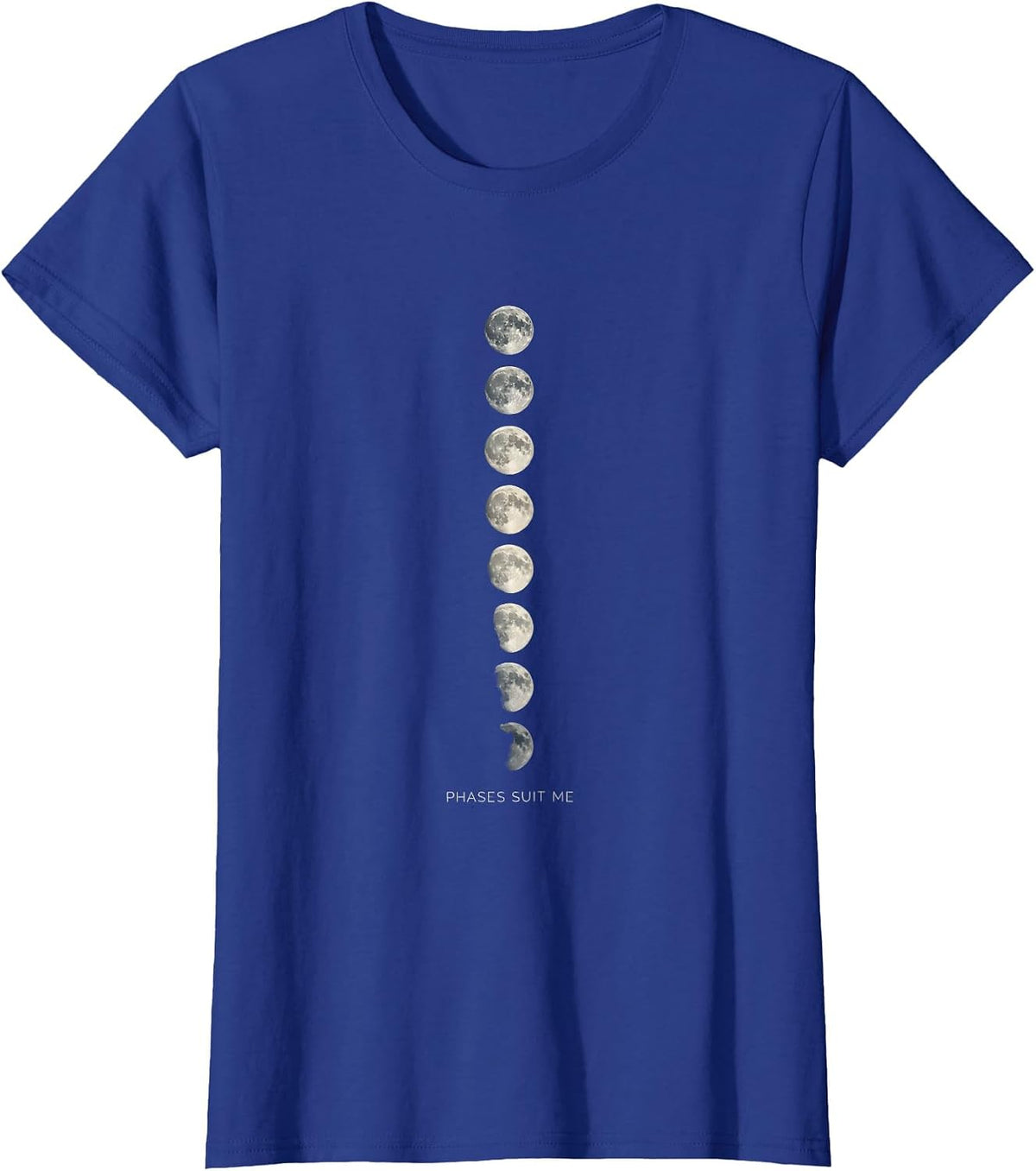 Women's Phases Suit Me Vintage Astronomy Celestial Lunar Cycle T-Shirt - Royal Blue