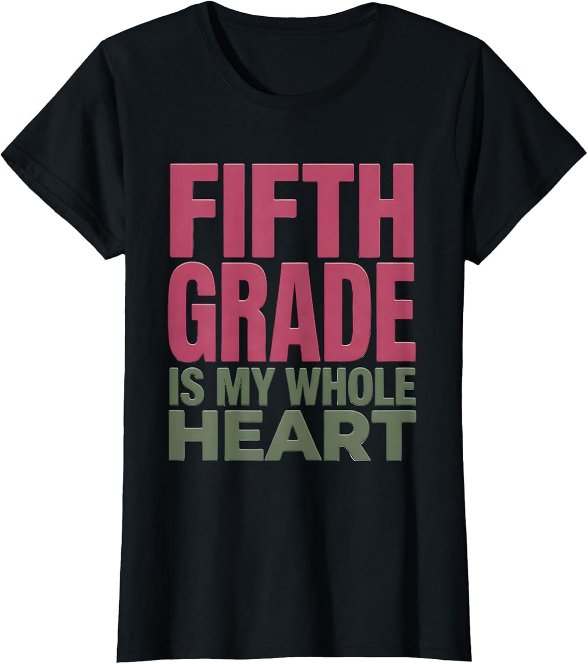 Fifth Grade Is My Whole Heart Cute Goose Teacher Back To T-Shirt - Black