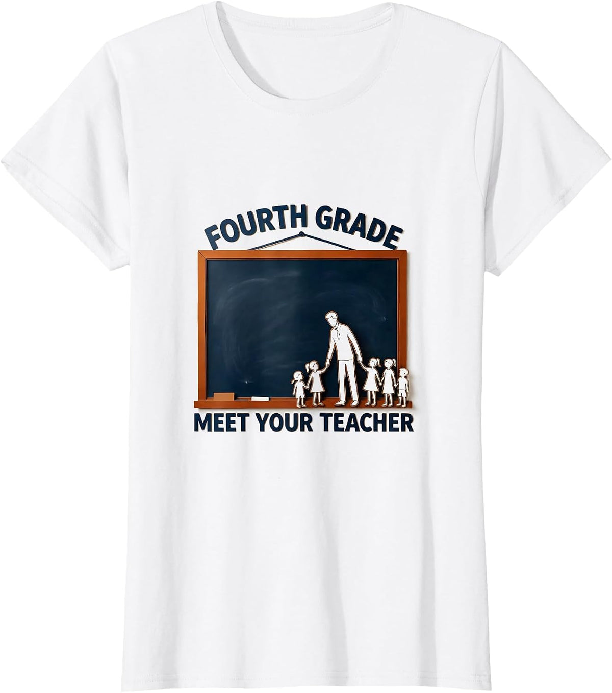 Women's Fourth Grade Meet Your Teacher Funny Teacher Team Back To T-Shirt - White