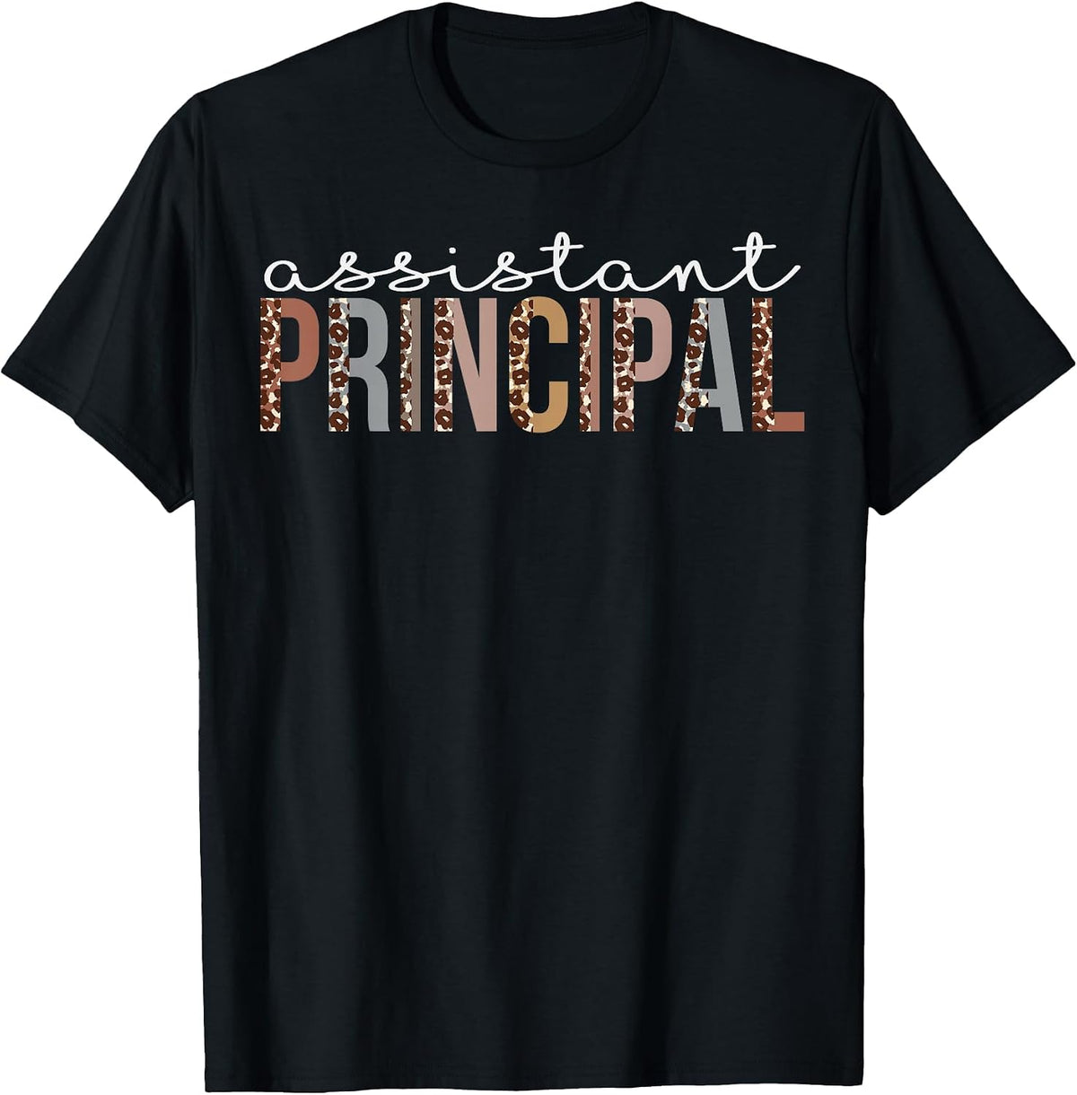 Assistant Principal Leopard Appreciation for Women for Work T-Shirt - Black