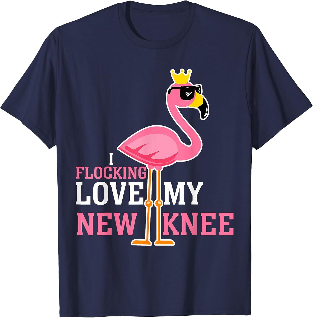 Funny Knee Replacement Surgery Get Well Soon Joke Gag Outfit T-Shirt - Navy Blue