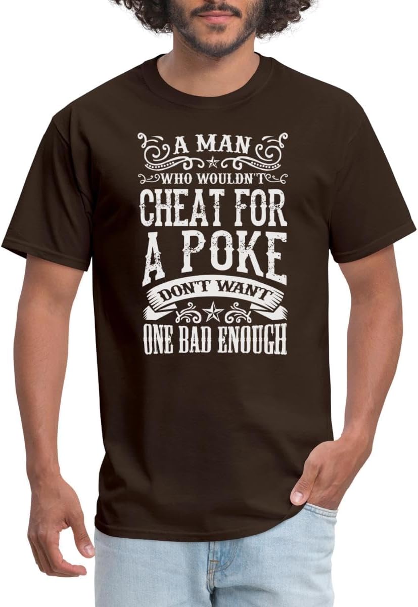 Lonesome Dove Cheat for A Poke Men's T-Shirt - Brown
