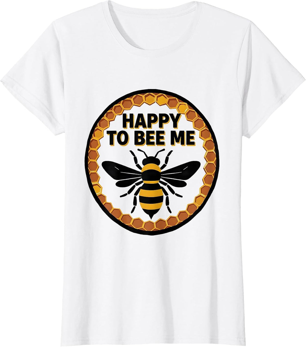 Women's Happy To Bee Me Vintage Beekeeper Humor Bee Costume Novelty T-Shirt - White