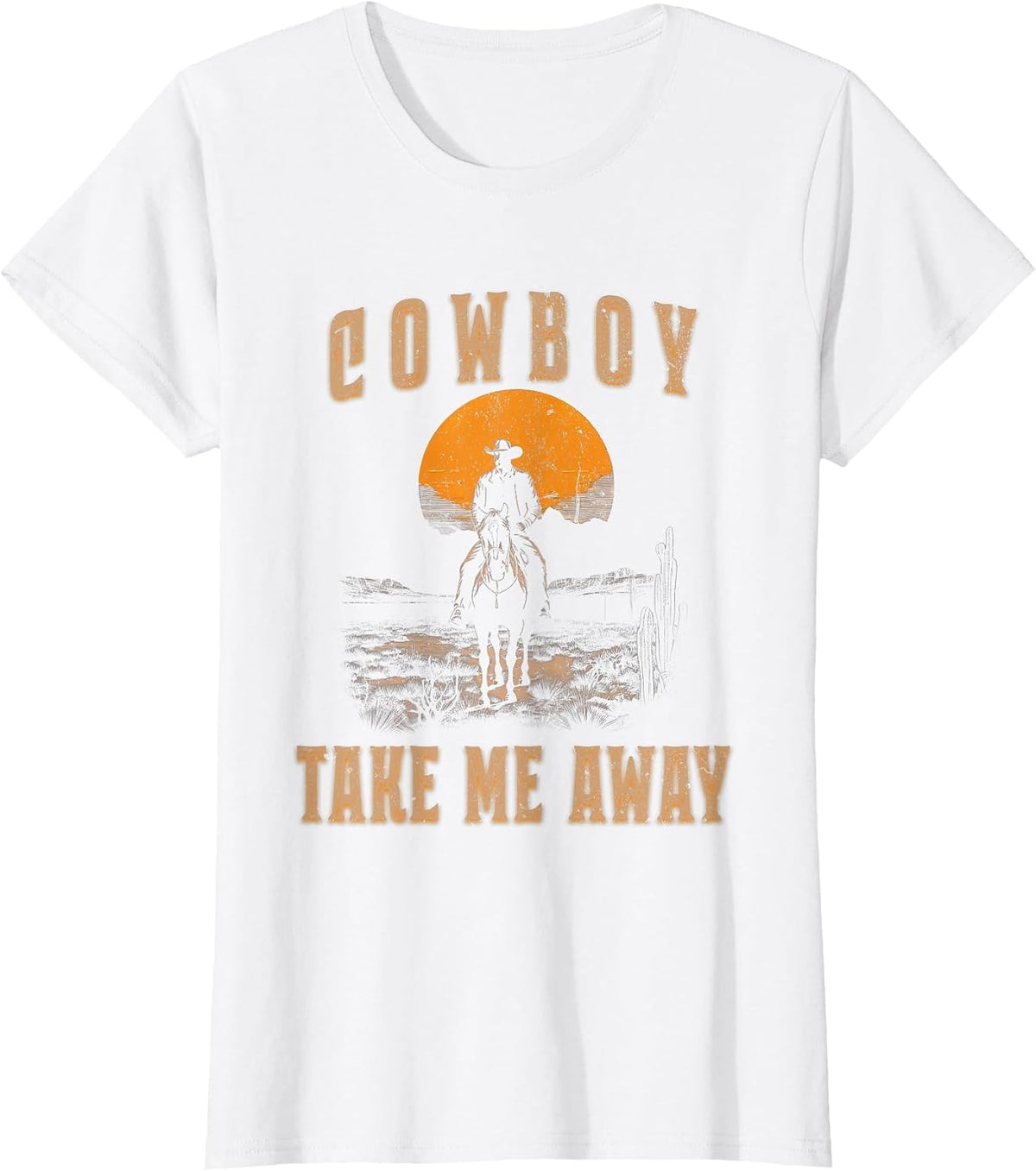 Vintage Western Life Rodeo Country Cowboy Take Me Away T-Shirt - White