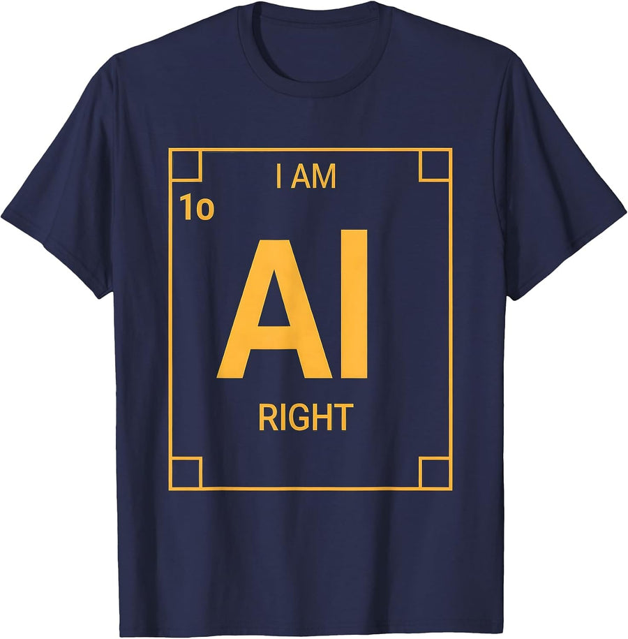 I Am Alright Funny Chemistry Pun Science Humor T-Shirt - Navy Blue