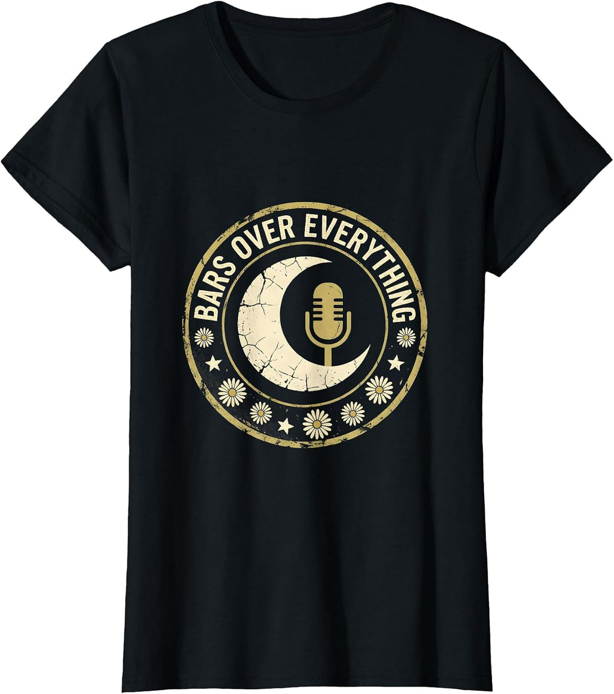 Bars Over Everything Hip Hop Graphic Design T-Shirt - Black