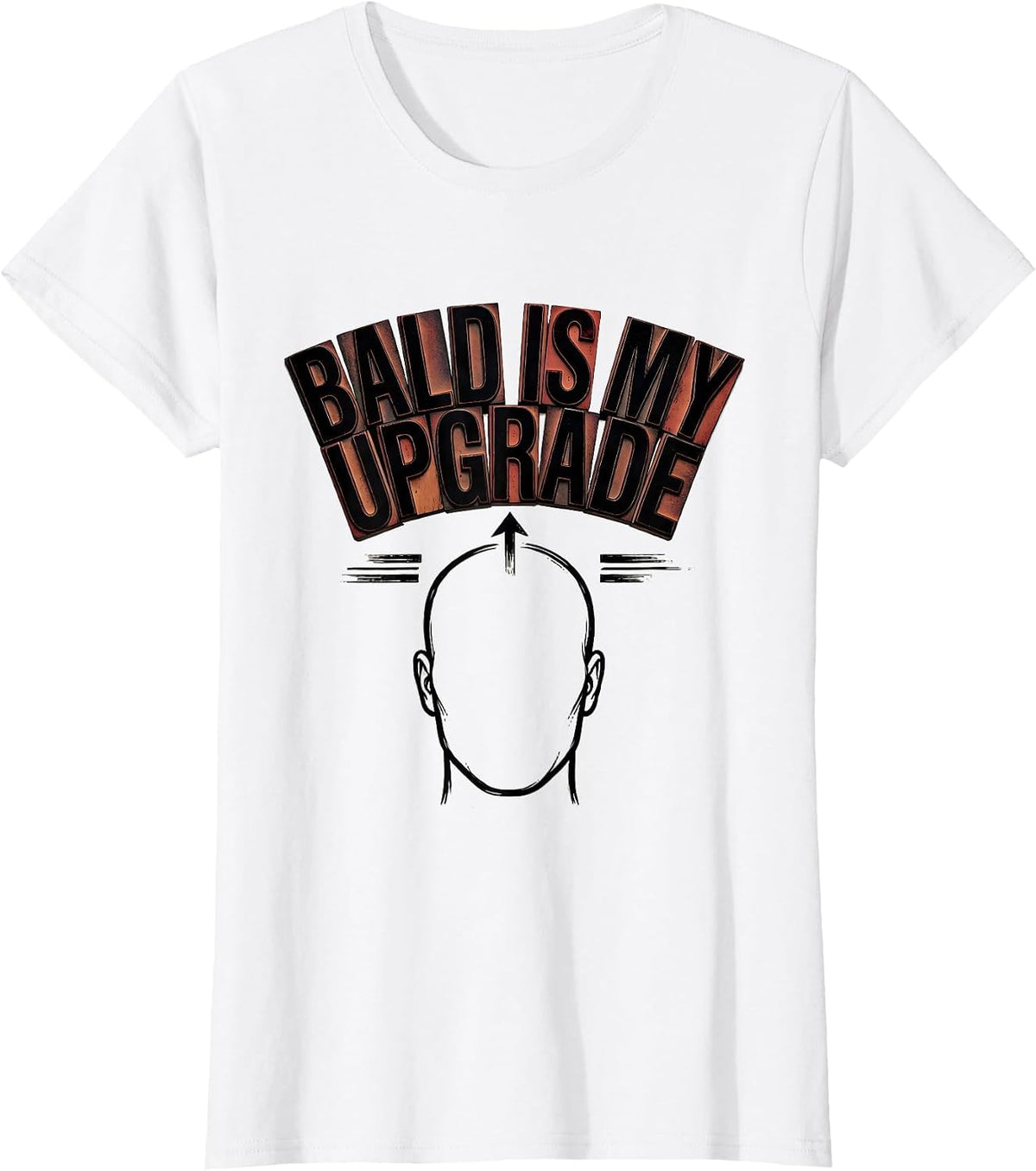 Bald Is My Upgrade Funny Bald Man Barber Gift Humor T-Shirt - White
