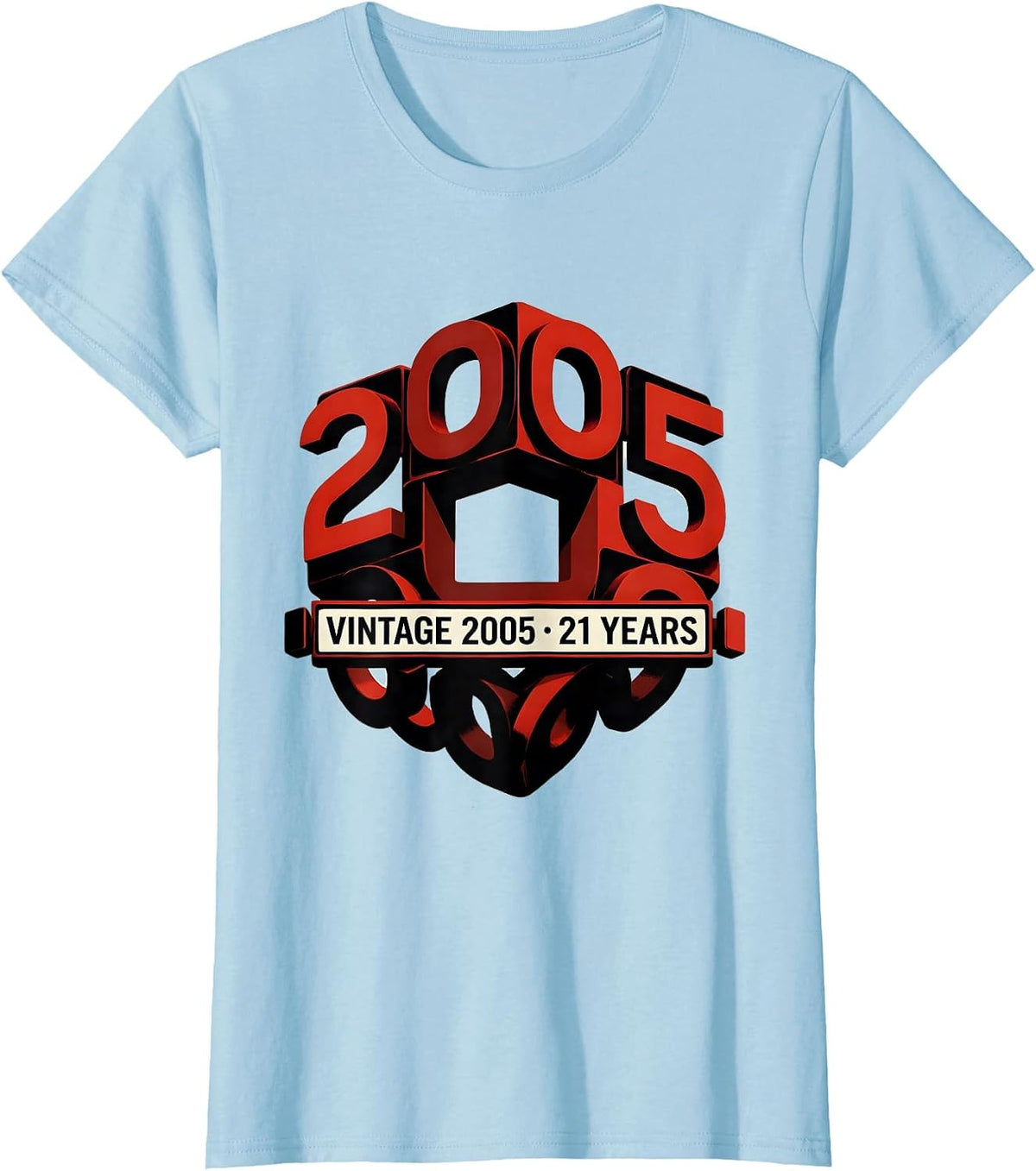 Women's Vintage 2005 · 21 Years Milestone Birthday Badge T-Shirt - Baby Blue