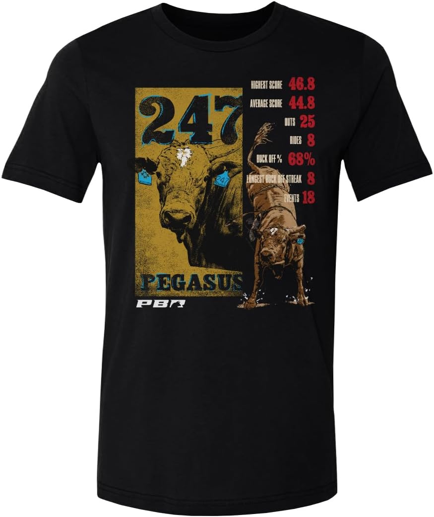 500 LEVEL Pegasus PBR Career Stats Adult Men's Cotton T-Shirt - As Pictured
